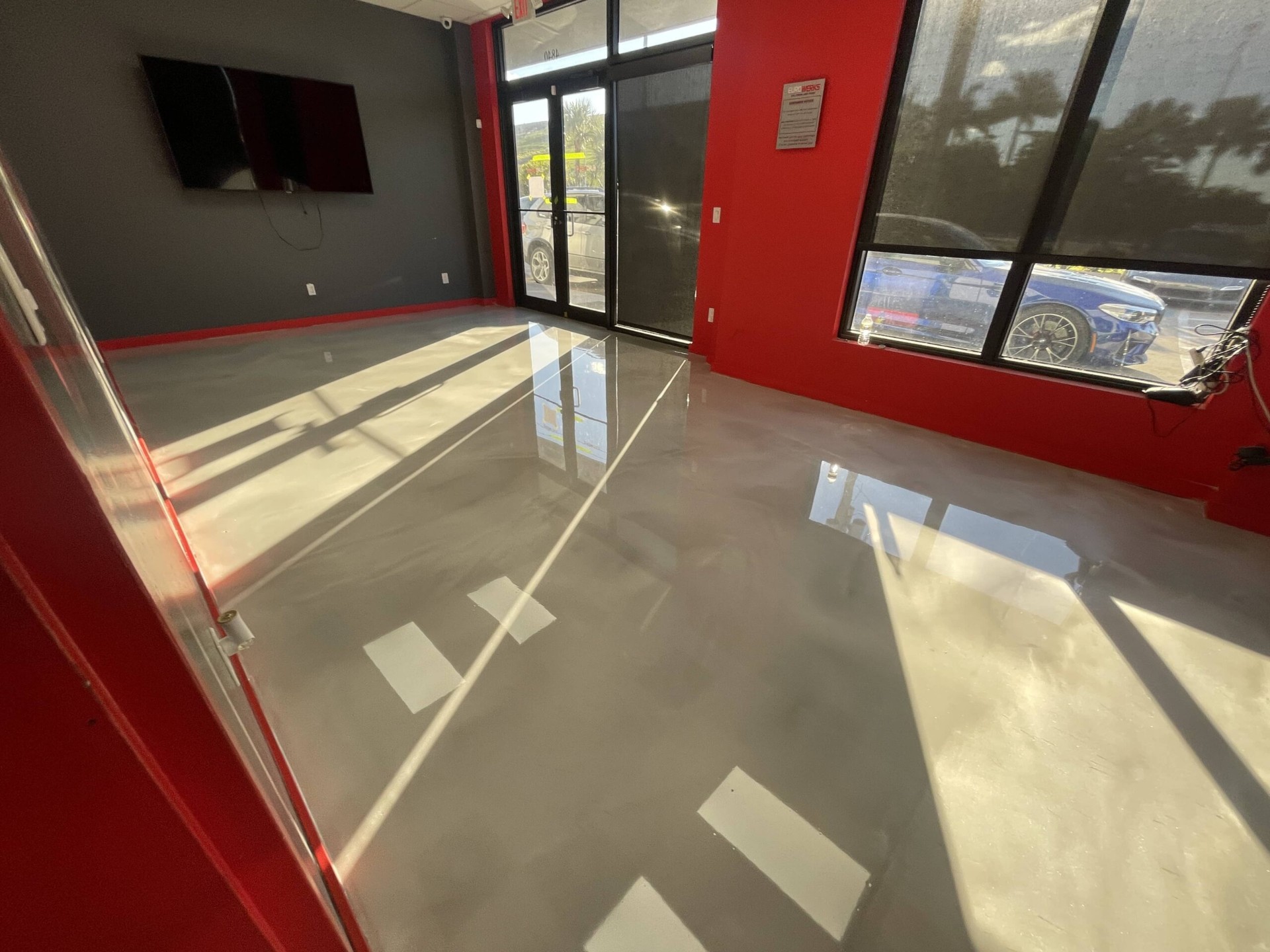 Showroom metallic epoxy floor